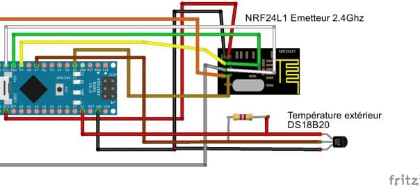 Température Arduino DS18B20 NRF24L